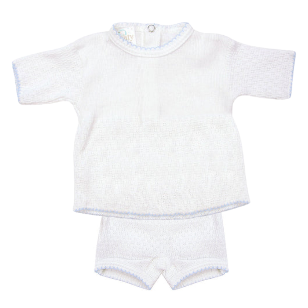 Paty 2 Piece Boxer Set, White with Blue