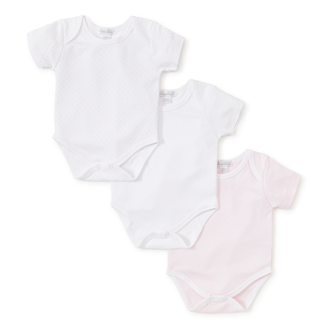 Kissy Kissy Short Sleeved Body Suits, Pink Dot Variety