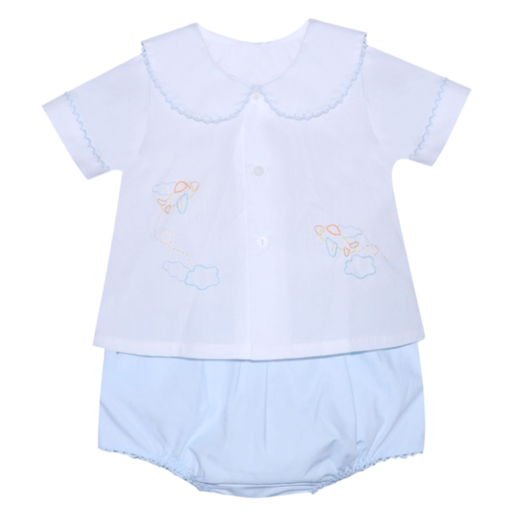 Baby Sen Blue Avery Diaper Set, Airplane