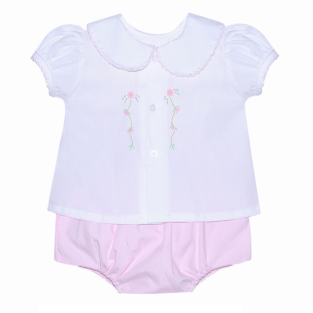 Baby Sen Pink Avery Diaper Set, Flowers