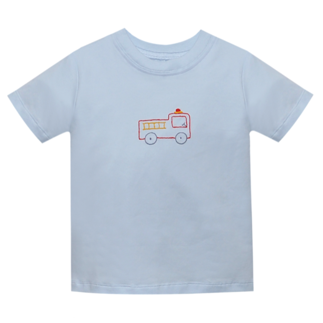 Baby Sen Blue Forest Shirt, Fire Truck