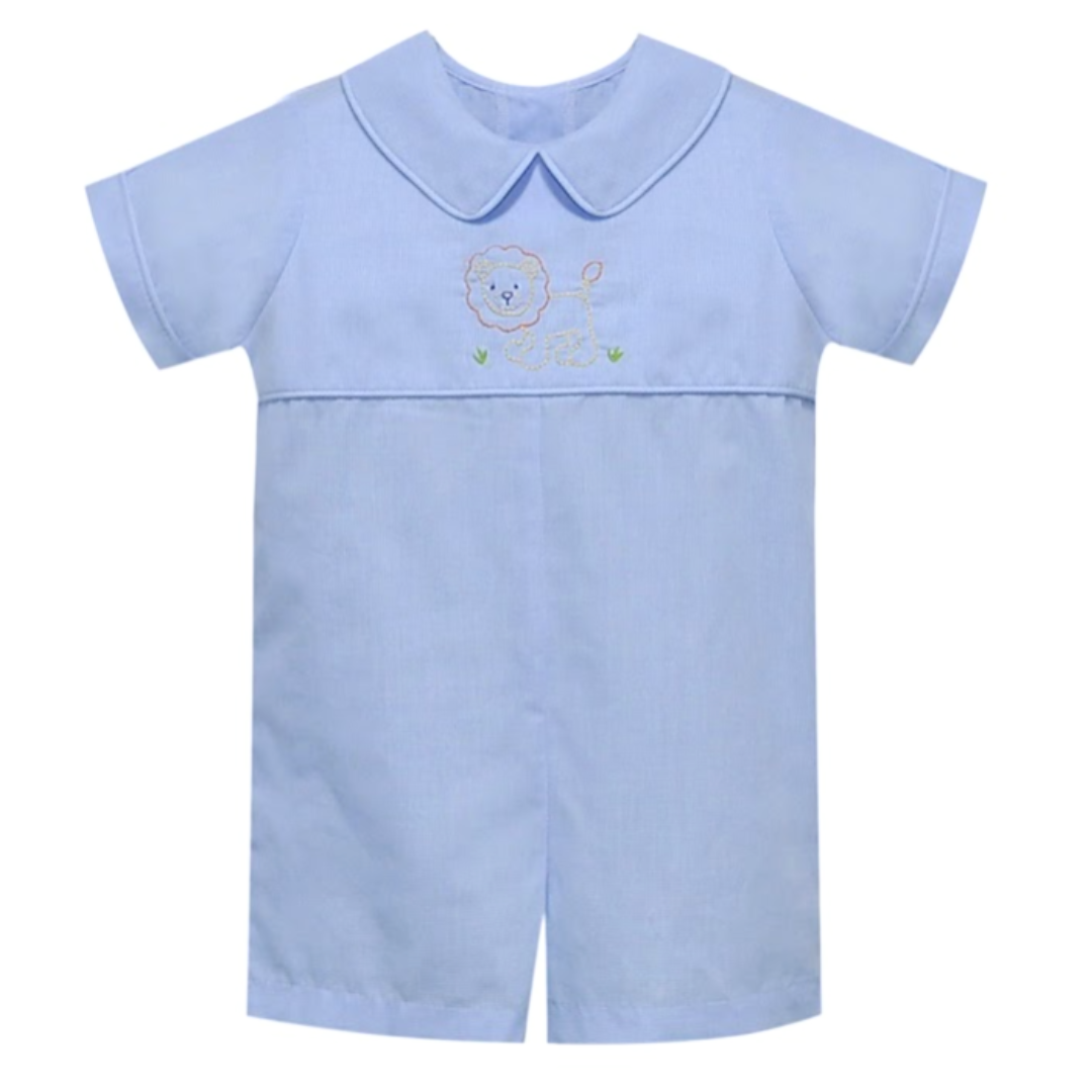 Baby Sen Blue Rowan Romper, Lion