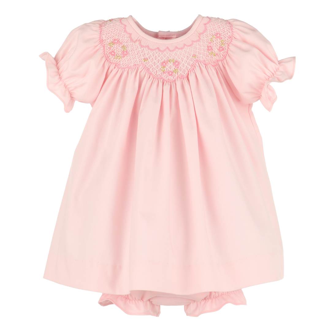 Luli & Me Classic Smock Bishop, Pink