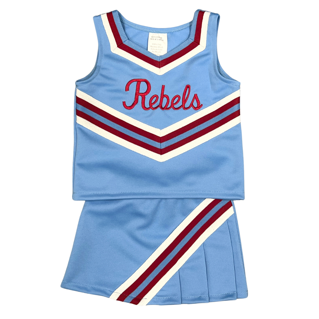 Let's Cheer Powder Blue Rebels Cheerleader Uniform