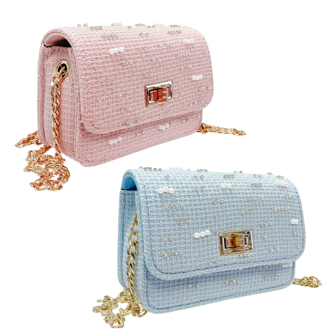 Doe A Dear Embellished Tweed Purse