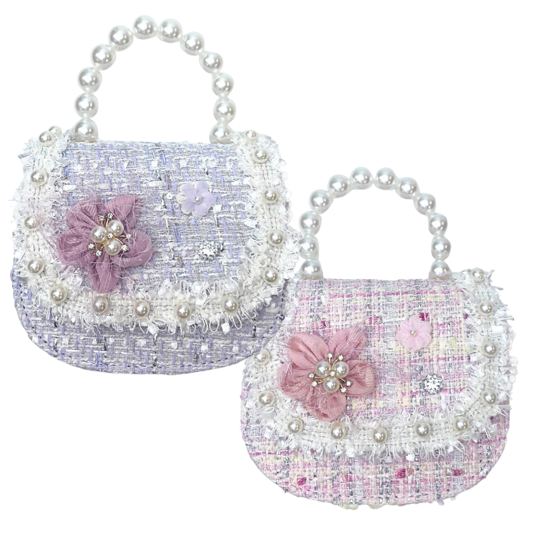 Doe A Dear Floral Decor Tweed Purse