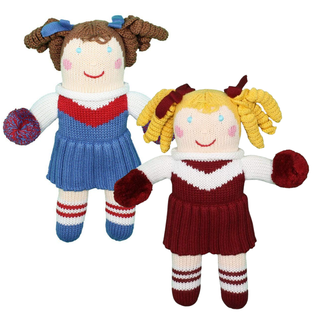 Zubels Cheerleader Knit Rattle | shopnurseryrhymes