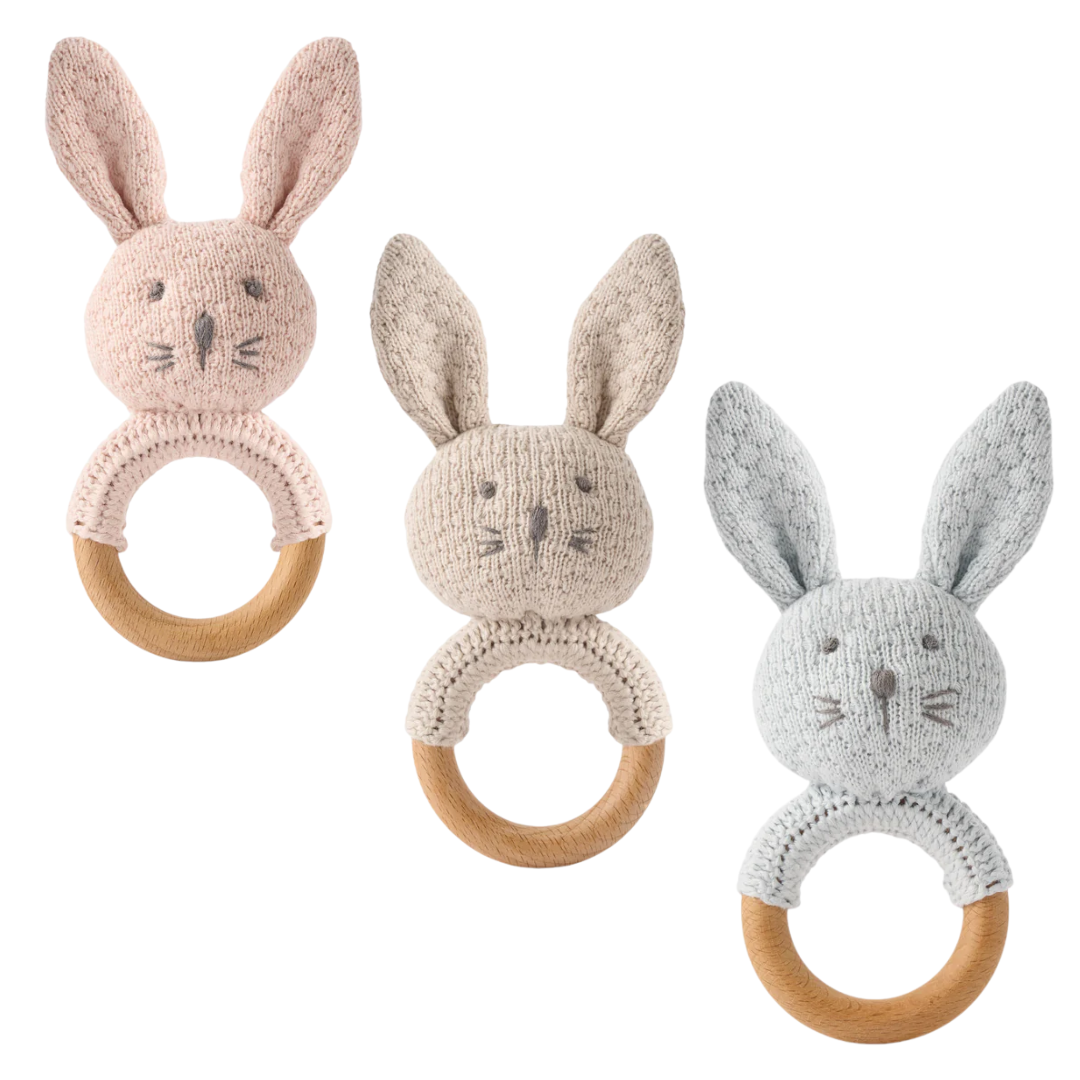 Elegant Baby Knit Bunny Rattles