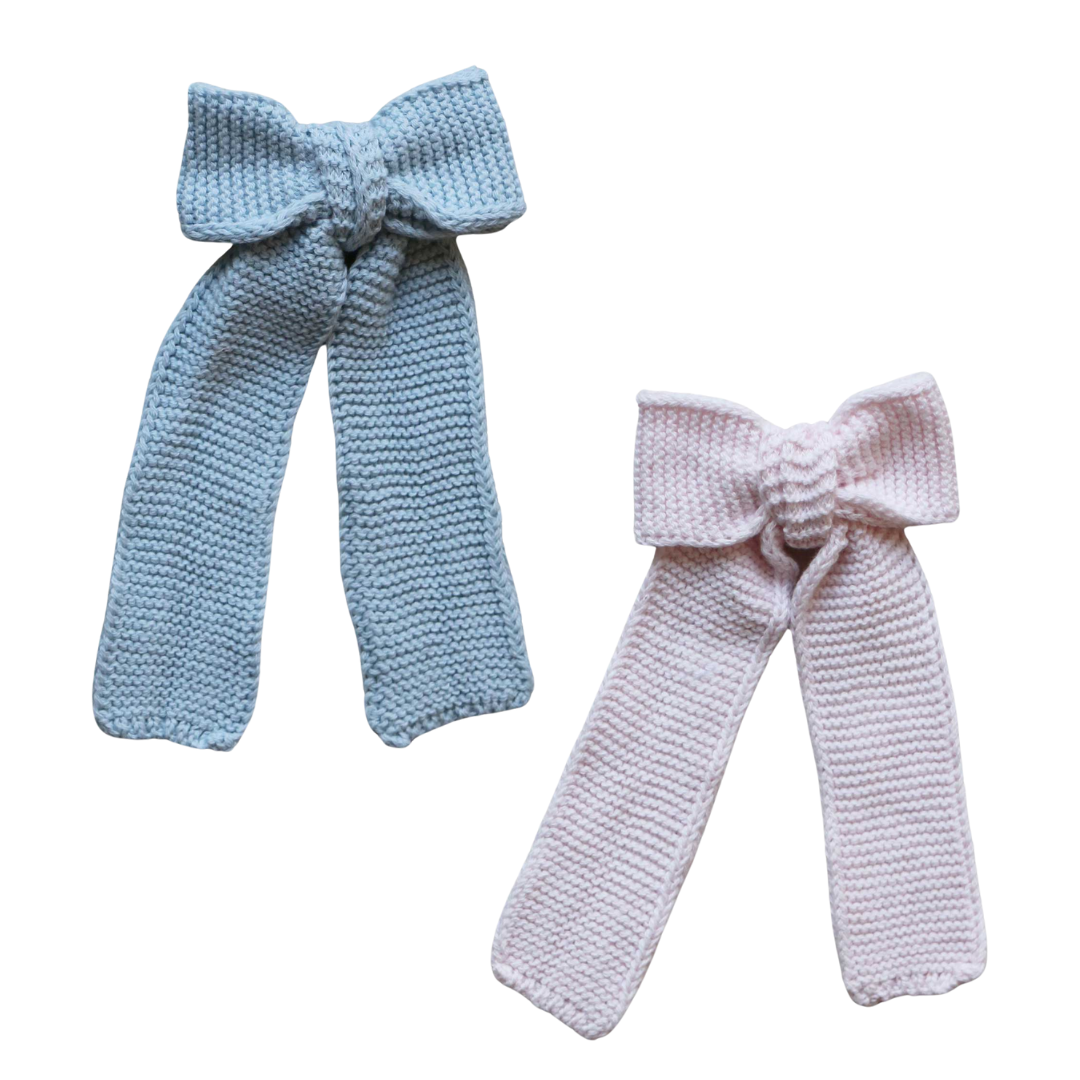 Eva's House Chic Knit Long Tail Hair Bow