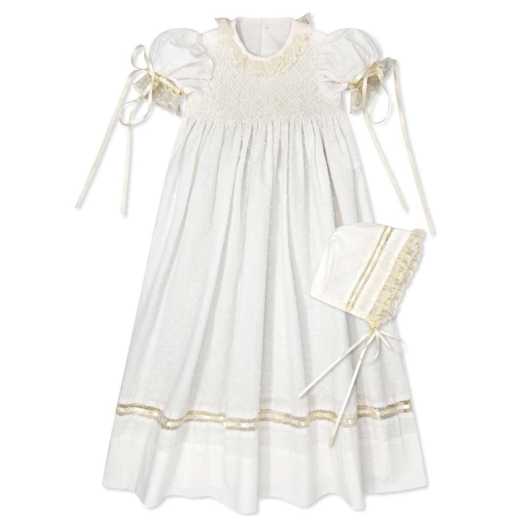 Lullaby Set Margaret Daygown, Blessings White/Ecru | shopnurseryrhymes