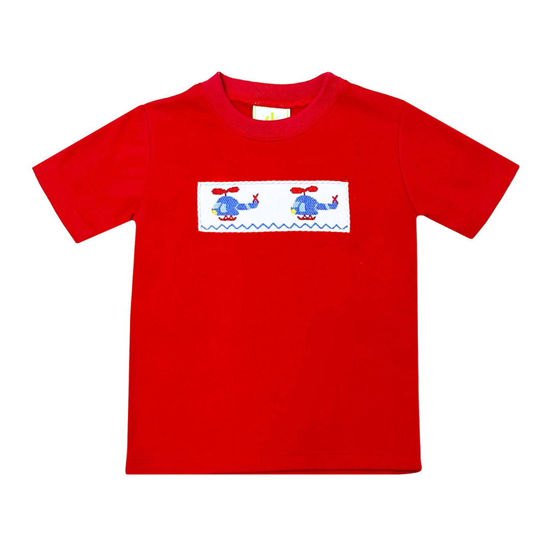 Zuccini Helicopter Harry's Play Tee, Red Knit