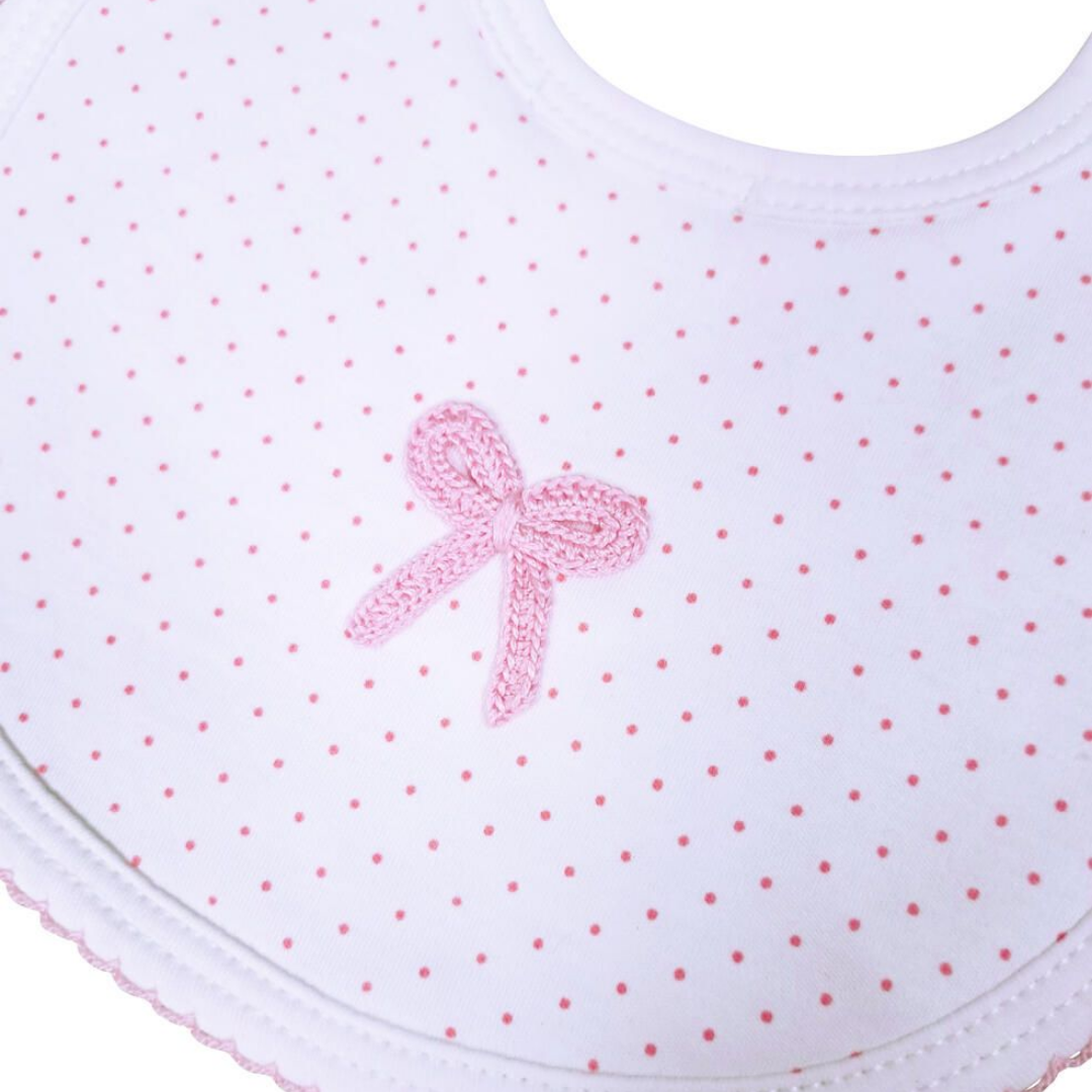 Baby Threads Bows Crochet Bib