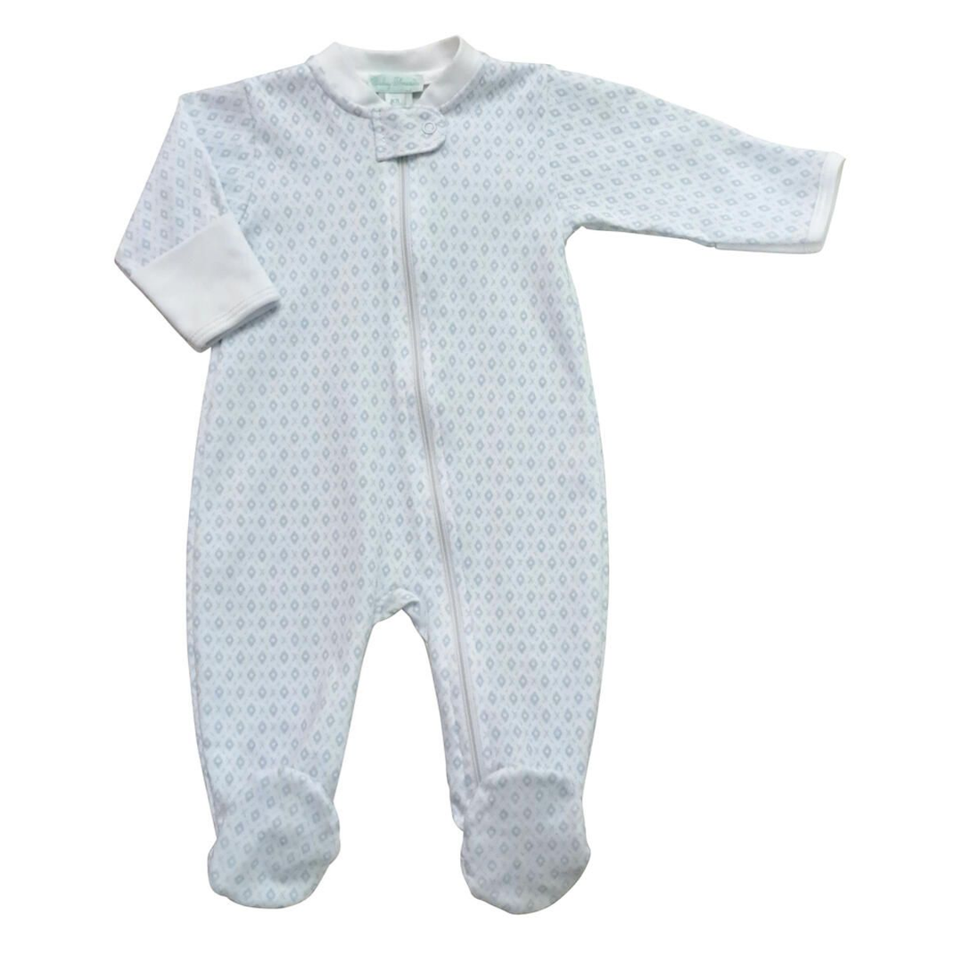 Baby Threads Blue Argyle Footie