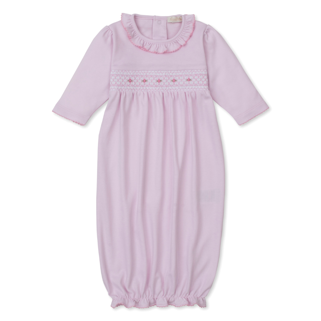 Kissy Kissy Pink Sack with CLB Diamond Rosette Hand Smocking