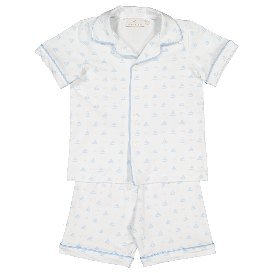 Sal & Pimenta Blue Sailboats Boy Pajama