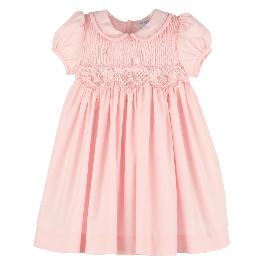 Luli & Me Classic Full Smock Dress, Pink