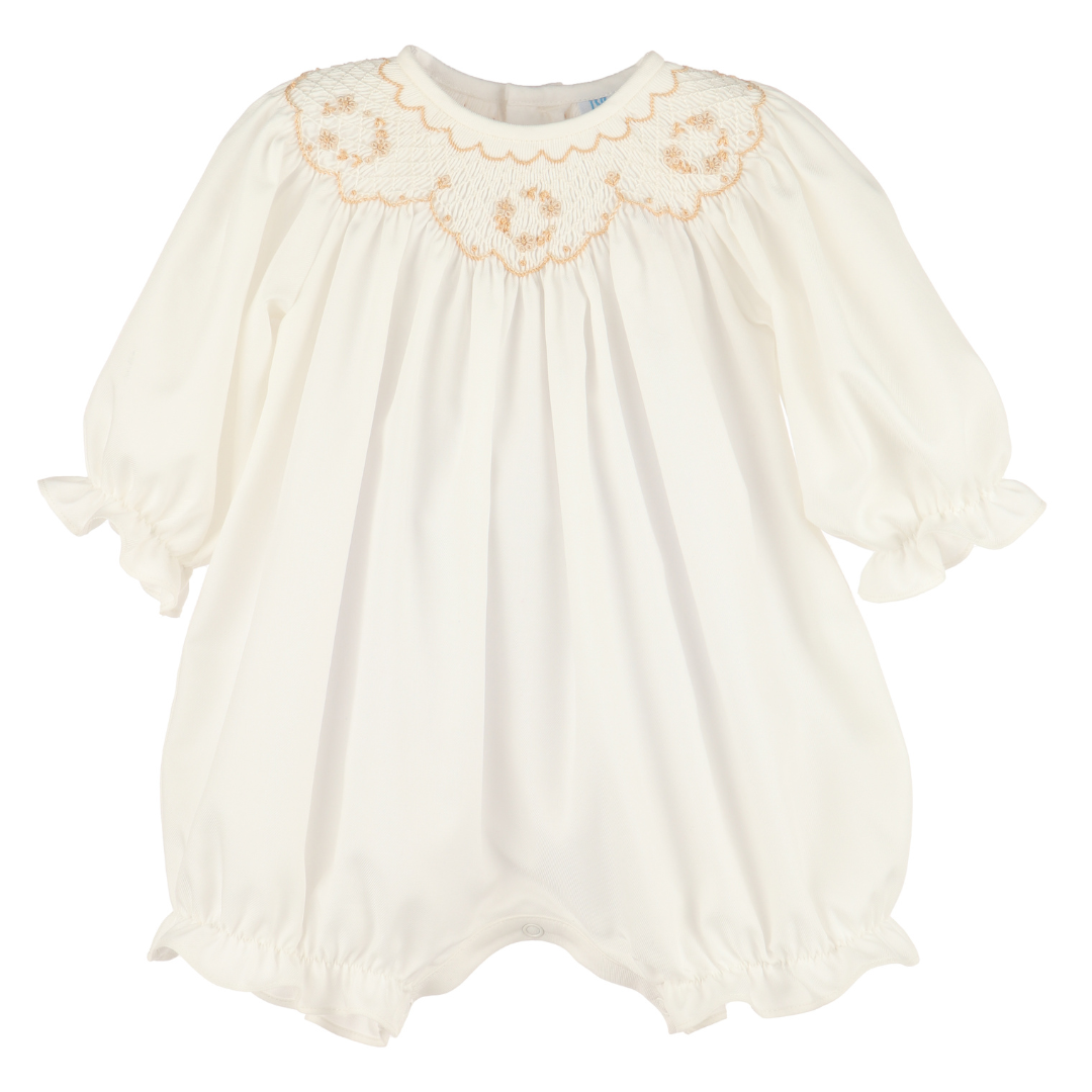 Luli & Me Classic Smock Bubble, Ivory