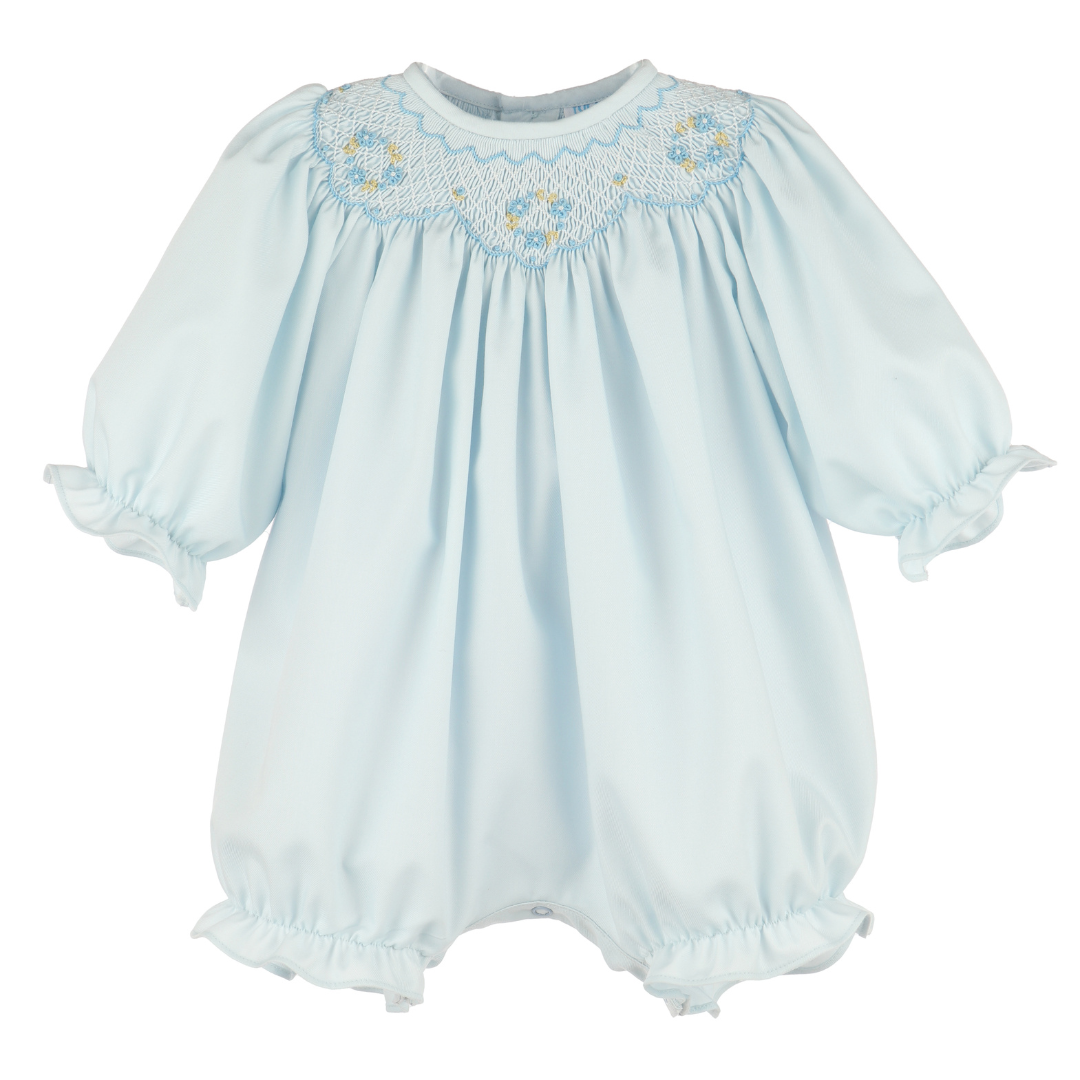 Luli & Me Classic Smock Bubble, Blue