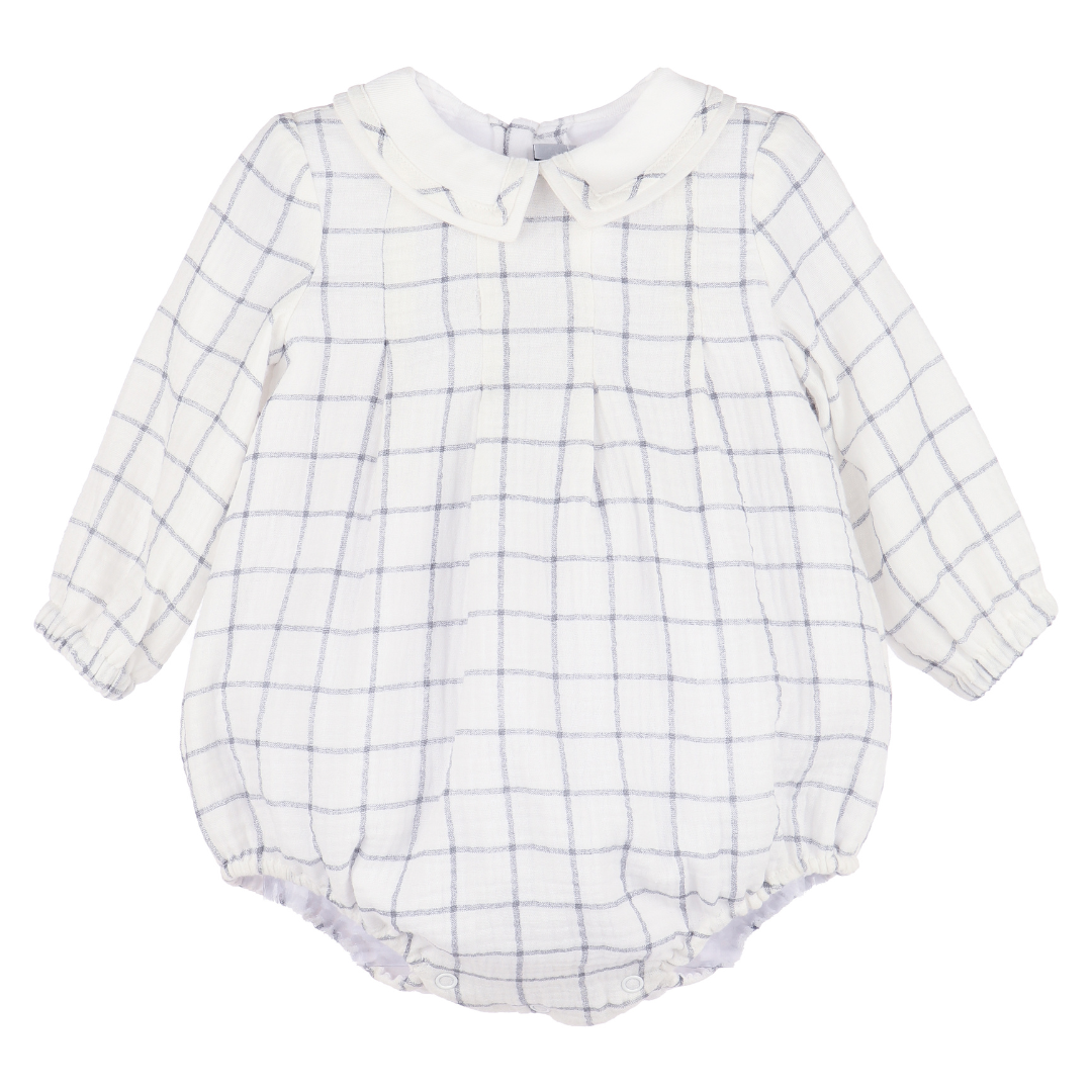 Sophie & Lucas Cozy Checks Bubble, Blue