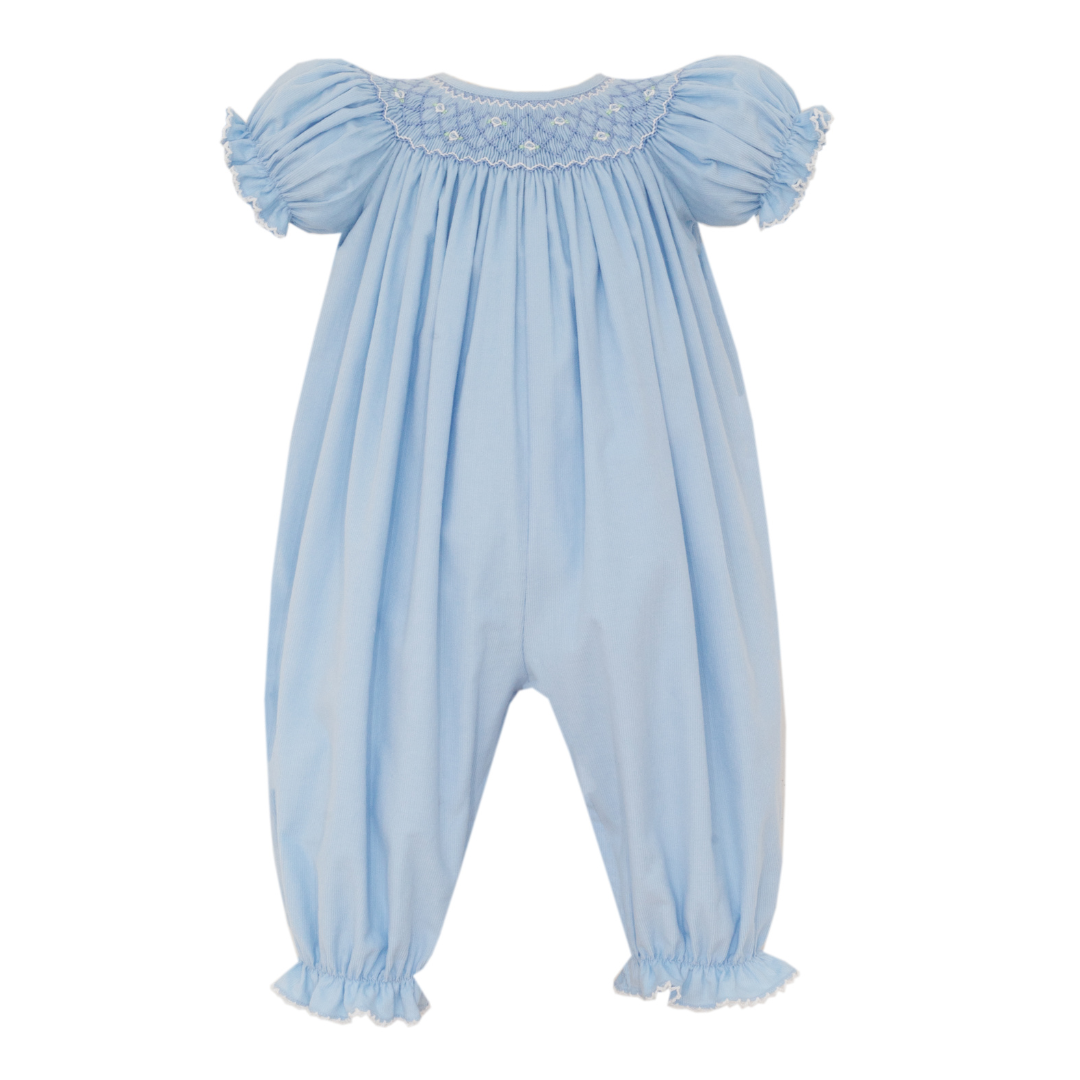 Petit Bebe Tiffany Blue Corduroy Long Bishop Bubble