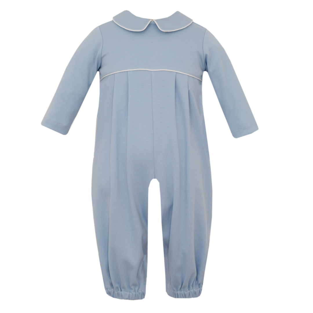 Petit Bebe Blue Knit Romper with Collar