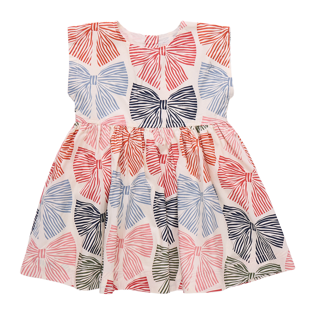 Pink Chicken Adaline Dress, Multi Striped Bows