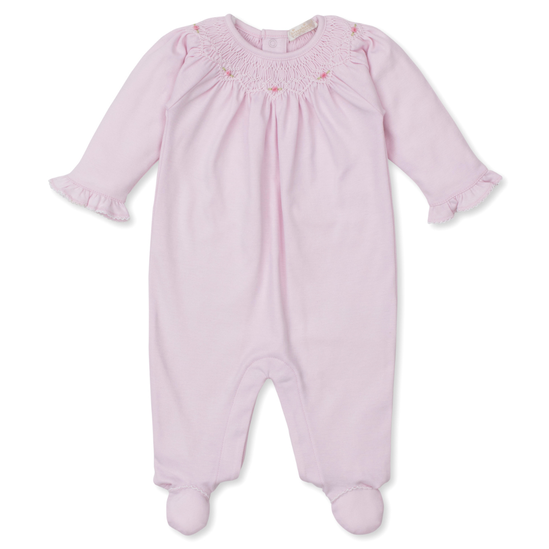 Kissy Kissy Footie with CLB Heart Smocking, Pink