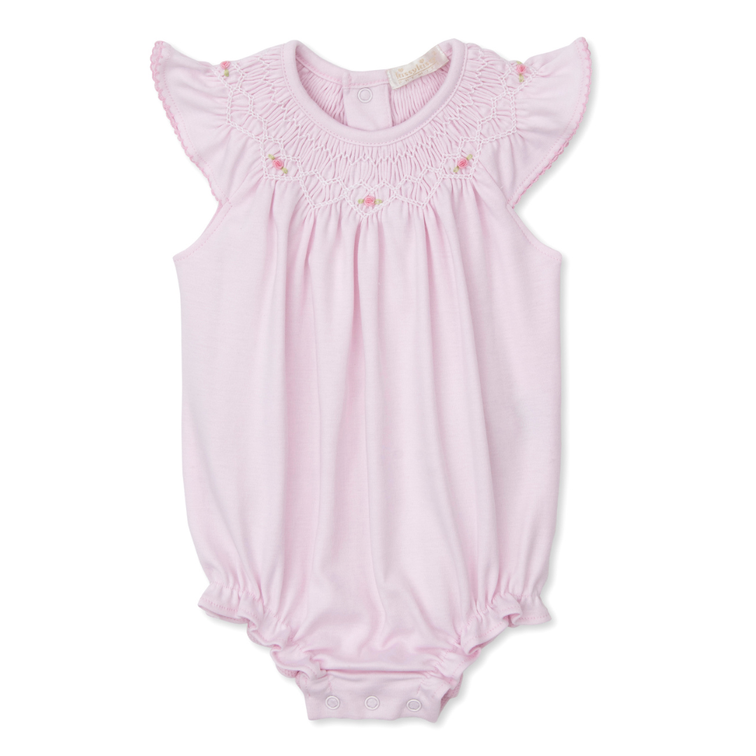 Kissy Kissy Bubble with CLB Heart Smocking, Pink