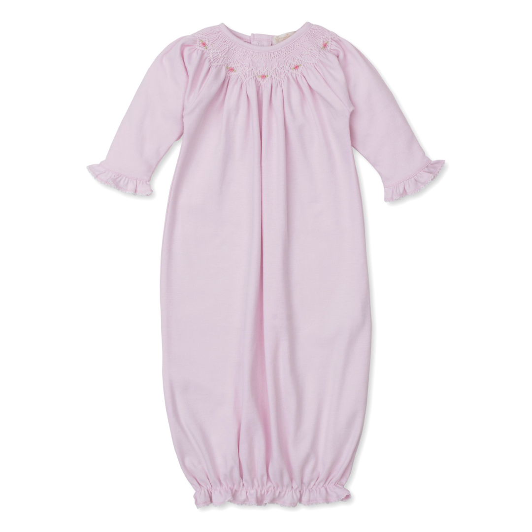 Kissy Kissy Sack with CLB Heart Smocking, Pink