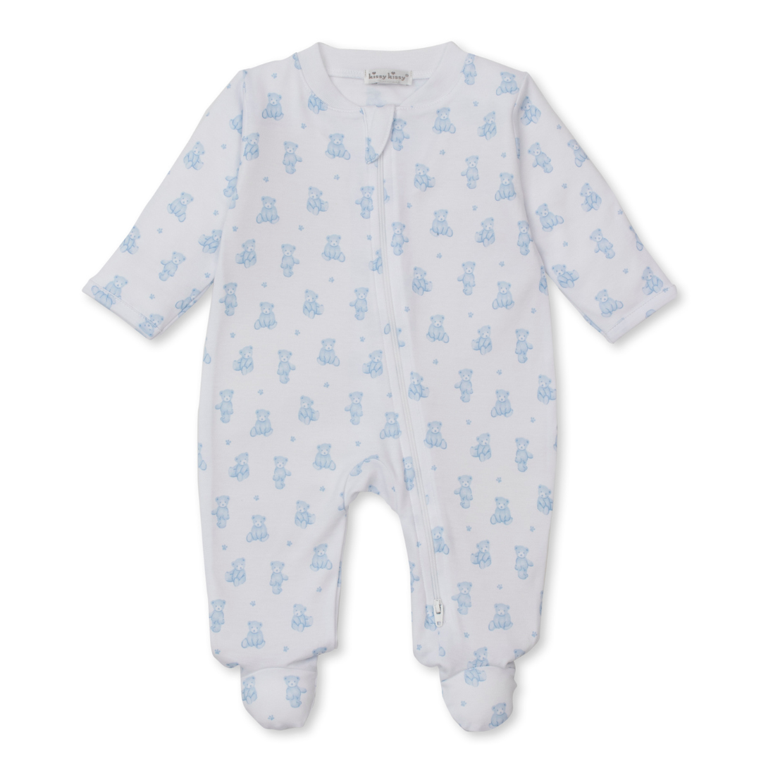 Kissy Kissy Teddy Bear Time Footie, Blue