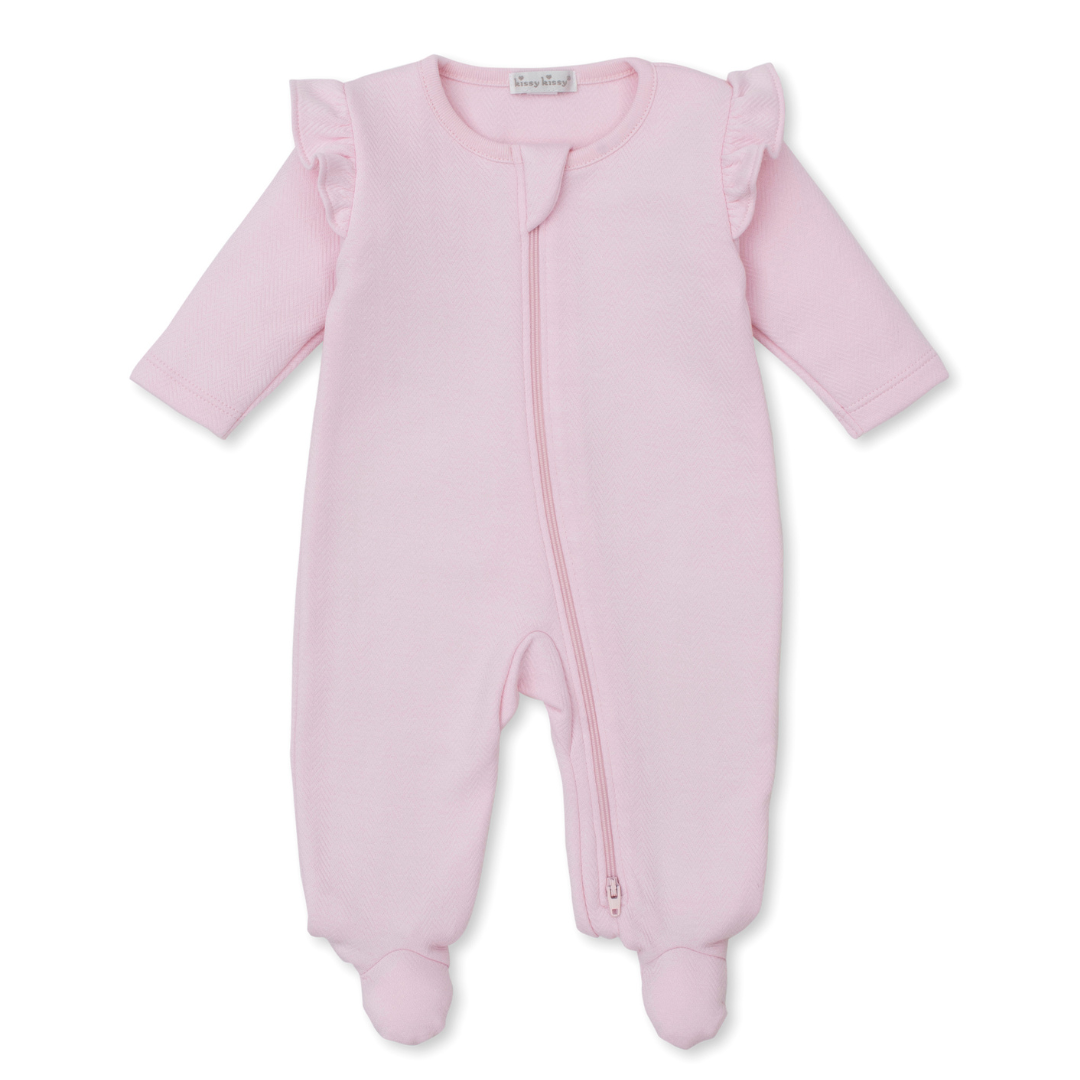 Kissy Kissy Sweet Homecoming Jacquard Footie, Pink