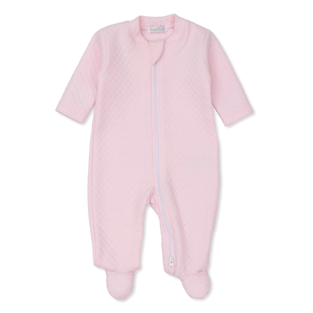 Kissy Kissy Jacquard Footie, Pink
