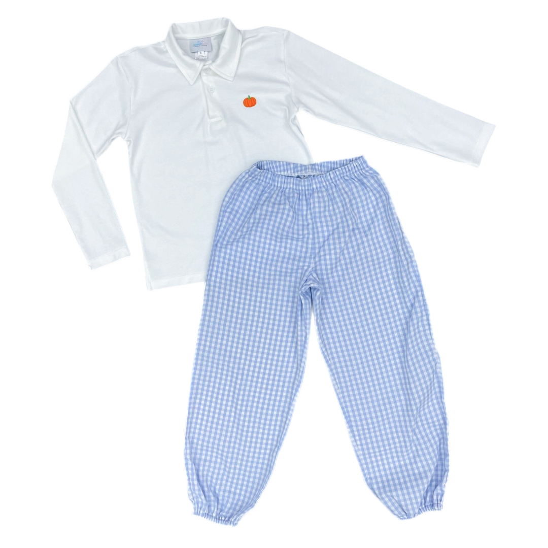 James & Lottie Conrad Pant Set with Pumpkin Polo