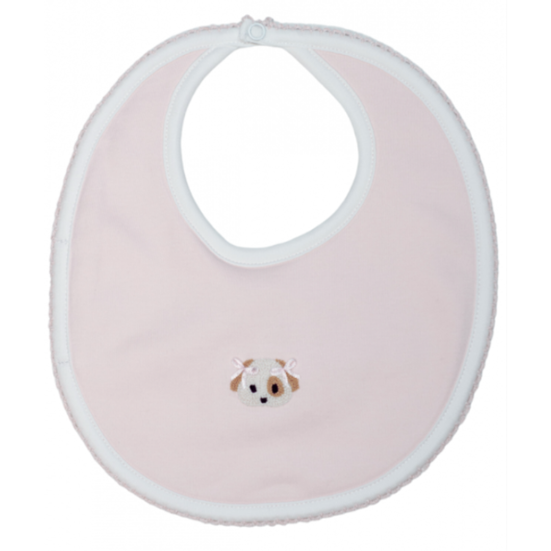 Milly Marie Spotted Girl Puppy Pima Baby Bib