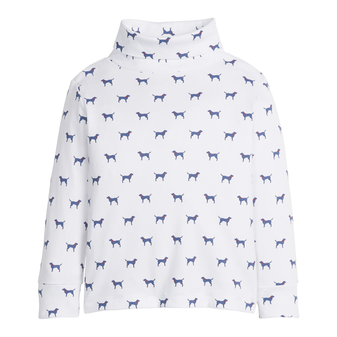 Little English Printed Turtleneck, Navy Labs