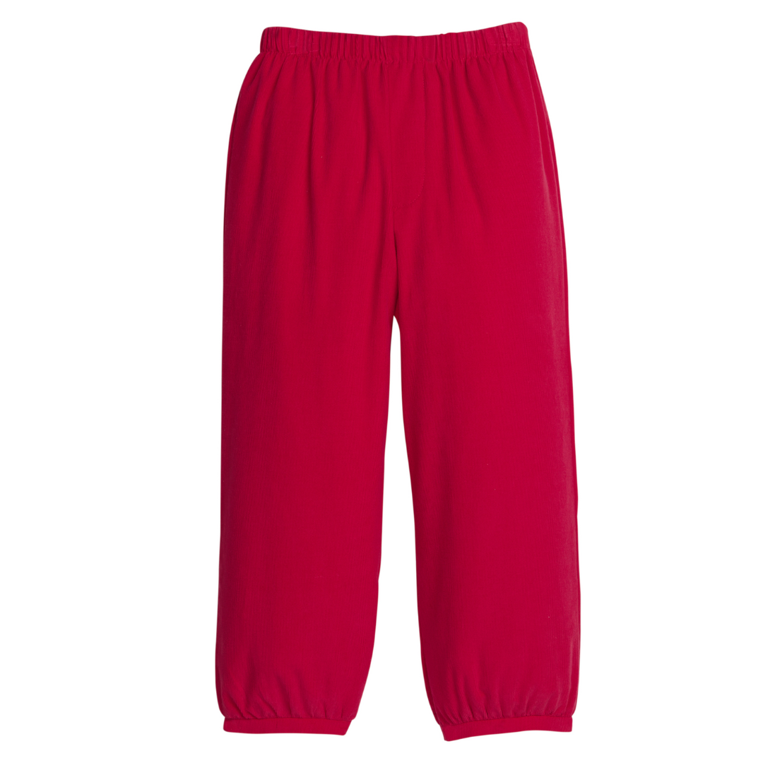 Little English Banded Pant, Red Corduroy