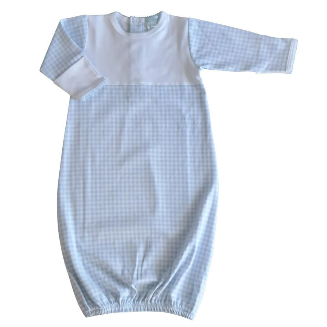 Baby Threads Blue Checks Take Me Home Gown