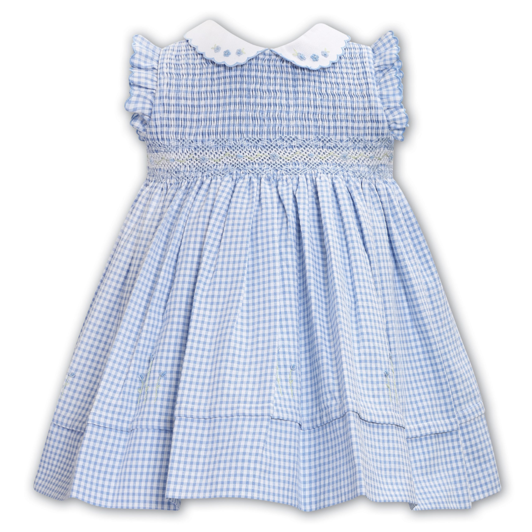 Sarah Louise Blue Gingham Smocked Dress