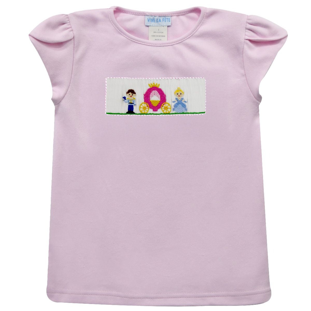 Vive La Fete Princess Smocked Pink Tulip Sleeve Top