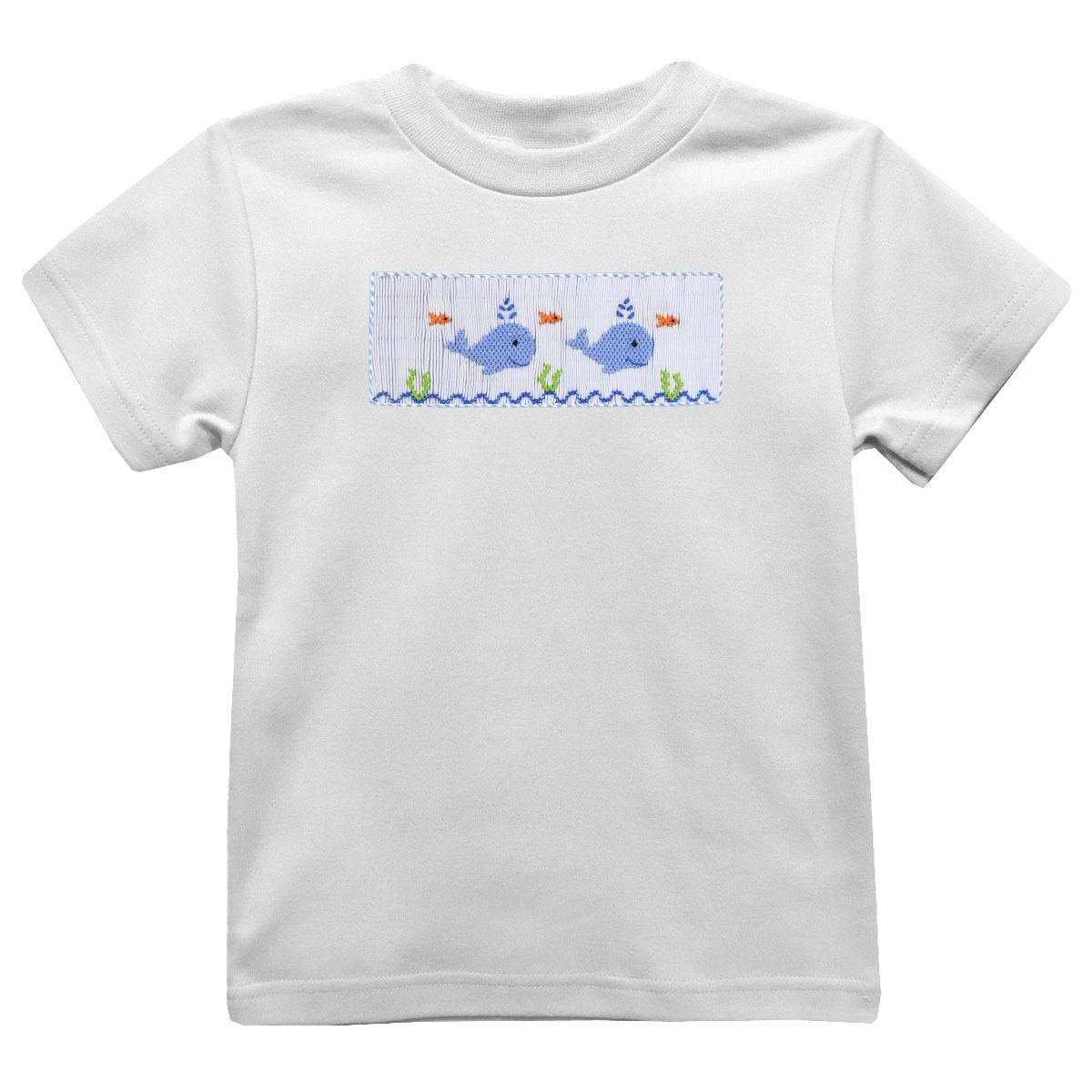 Vive La Fete Whales Smocked White Tee