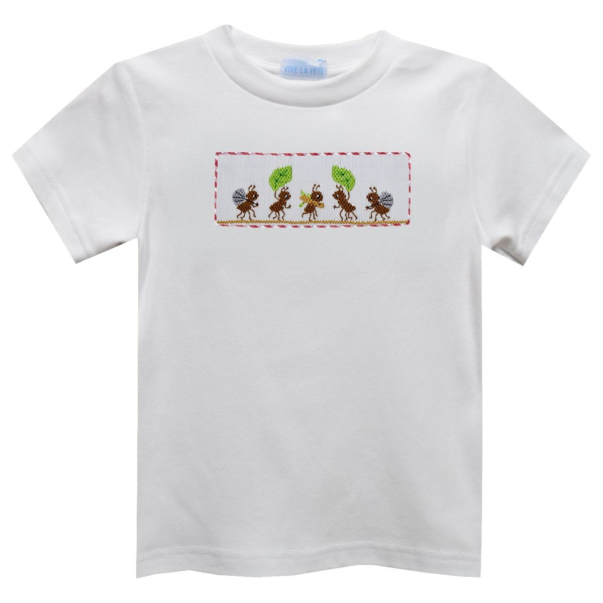 Vive La Fete Ant Smocked White Tee