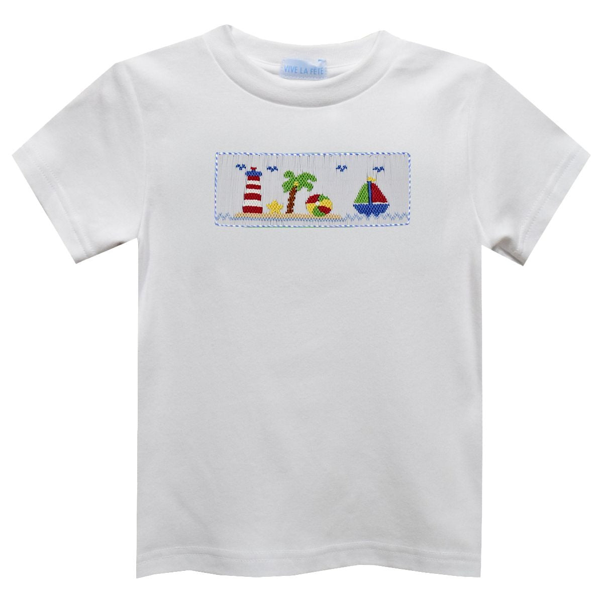 Vive La Fete Summer Smocked White Tee