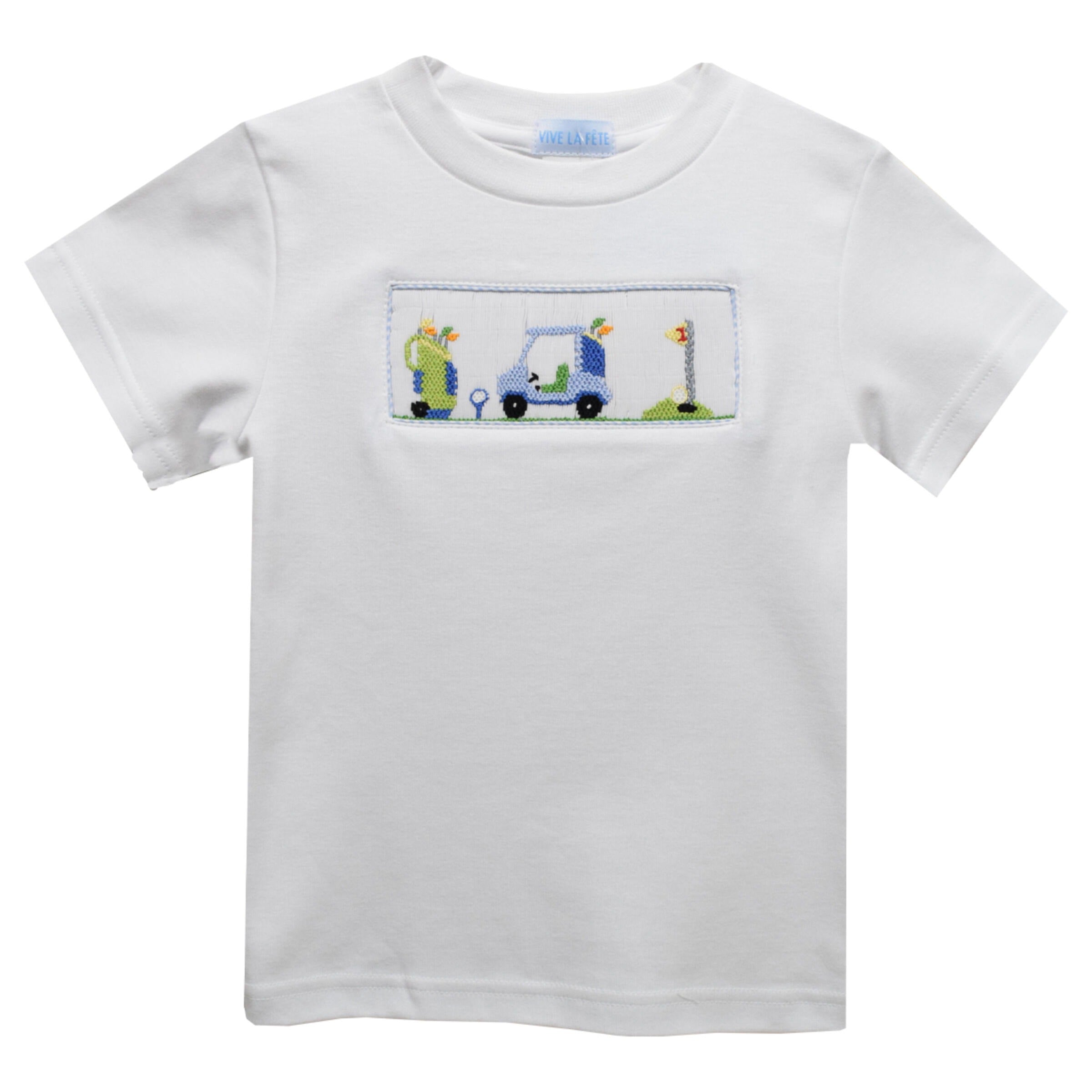 Vive La Fete Golf Smocked White Tee