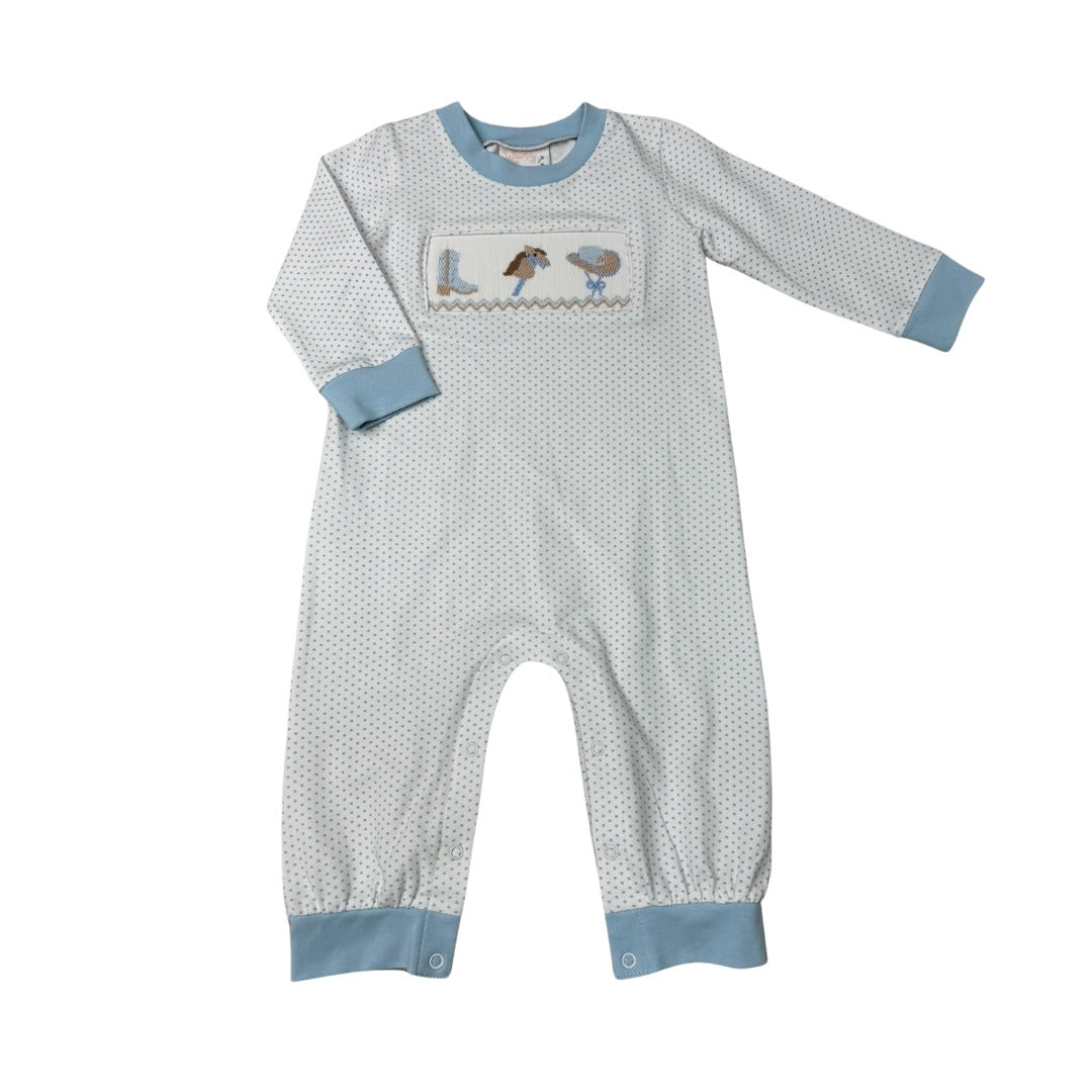 Whimsy Bay Little Cowboy Smocked Romper