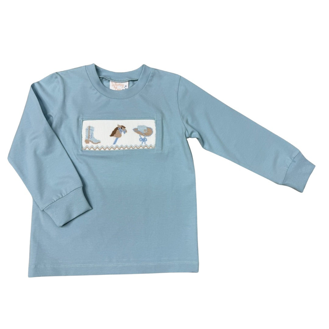 Whimsy Baby Little Cowboy Smocked Long Sleeve Shirt
