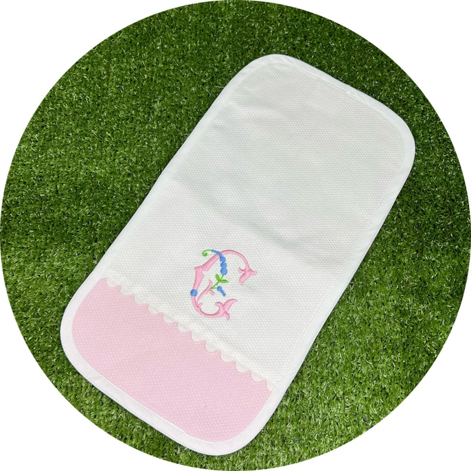 Royalty Collection Pink Cotton Pique Burp Cloth