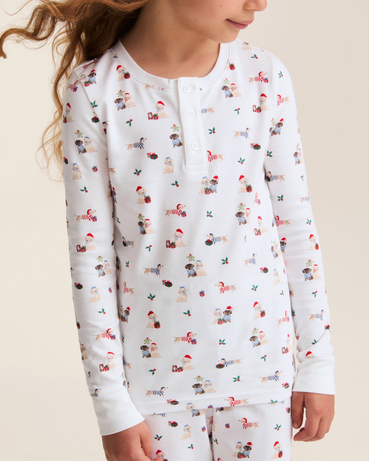 Petite Plume Pima Snug Fit Pajama Set, Woof de Noel