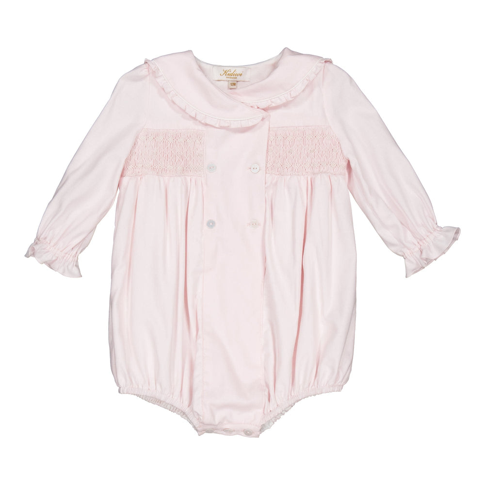 Kidiwi Ambroisinette Smocked Romper in Pale Pink