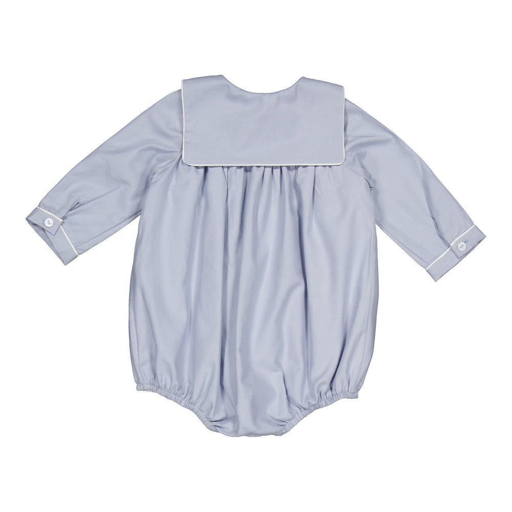 Kidiwi Ambroisinou Smocked Romper in Artic Blue