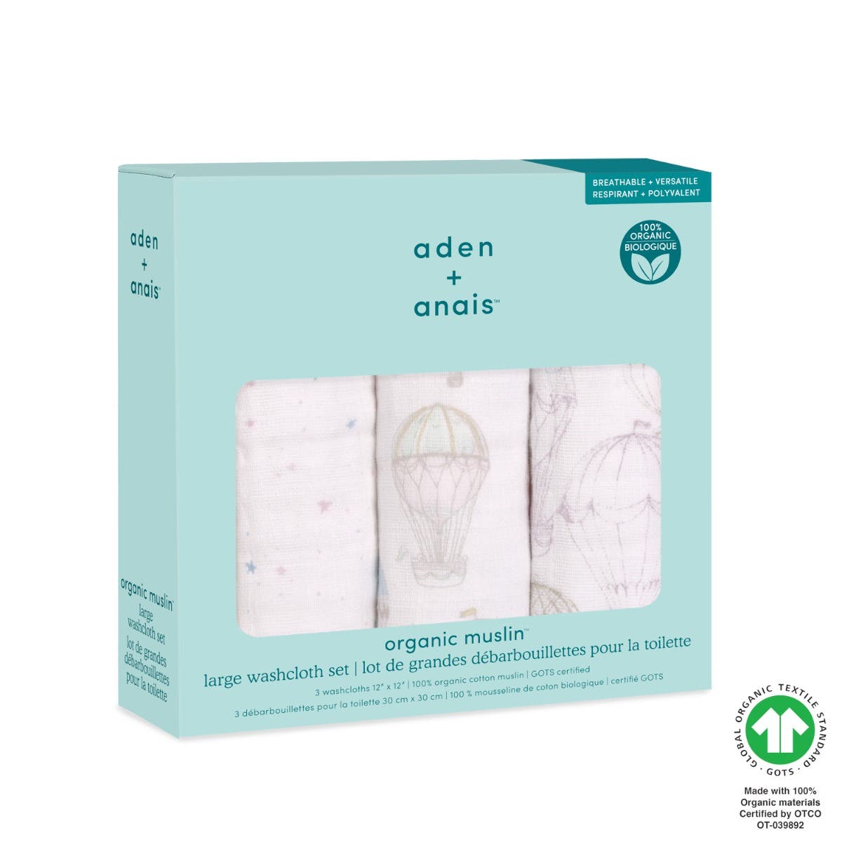Aden & Anais Above The Clouds Cotton Muslin Washcloths Set